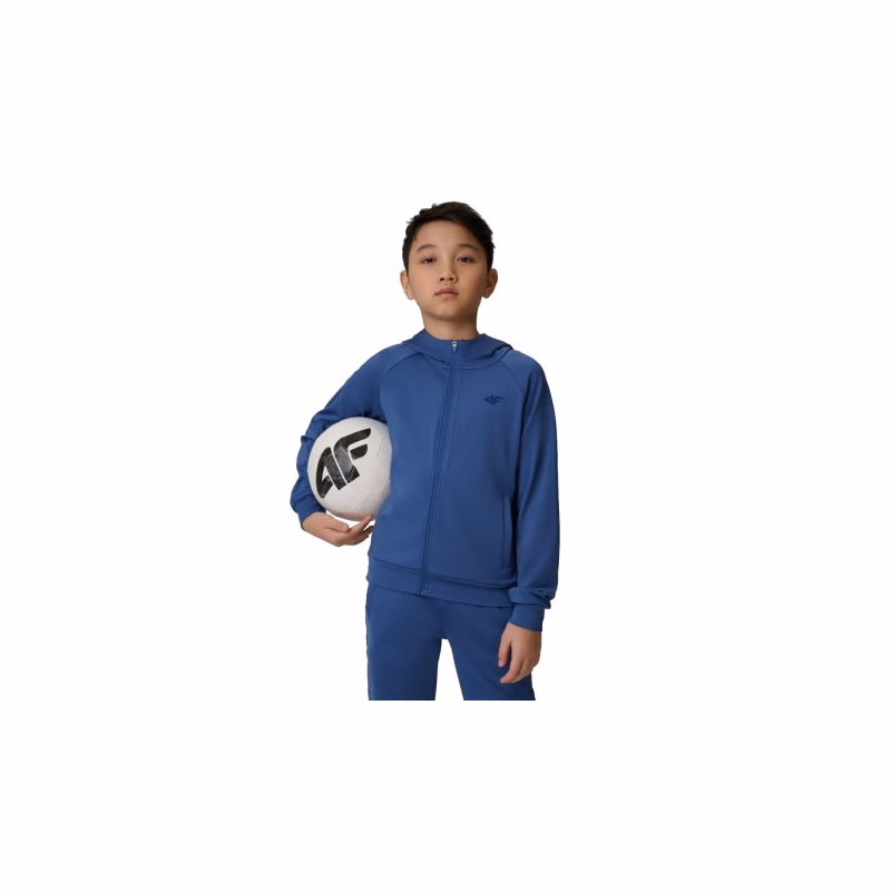 Chlapčenská tréningová mikina so zipsom 4F JUNIOR SWEATSHIRT FNK M690-31S-NAVY