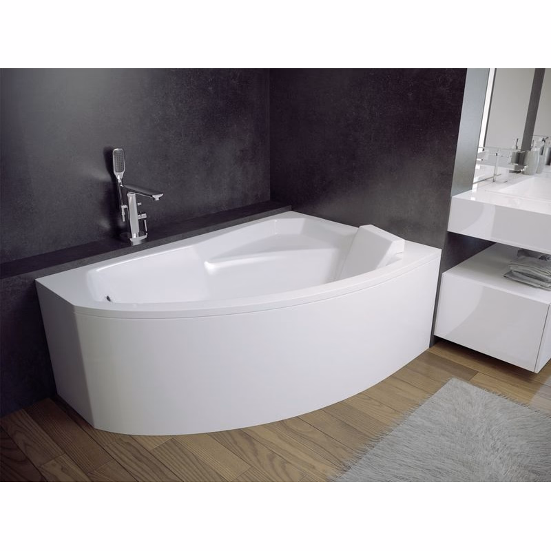 BESCO - Asymetrická vaňa RIMA - Nožičky k vani - S nožičkami, Rozmer vane - 140 × 90 cm, Spôsob prevedenia - Ľavé VANRIM140L+OLVPINOZ