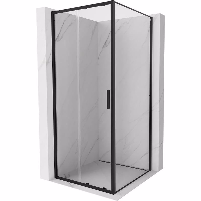 MEXEN/S - Exo sprchovací kút, posuvné dvere 100 x 100, transparent, čierna 8151-100-100-70-00