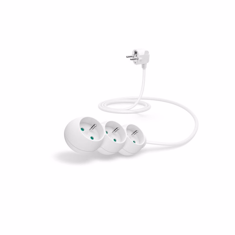 CONNECT IT predlžovací kábel 230 V, 3 zásuvky, 1,5 m, bez vypínača (biely)