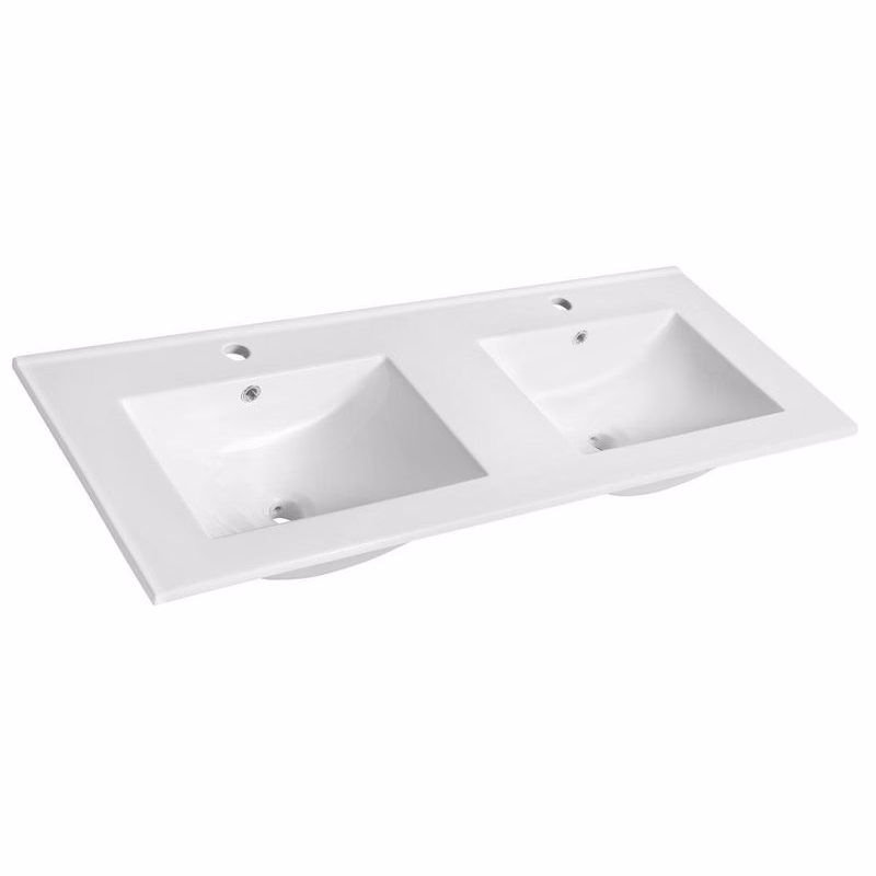 SAPHO - SLIM keramické dvojumývadlo 120x46,5cm, biela 1601-120