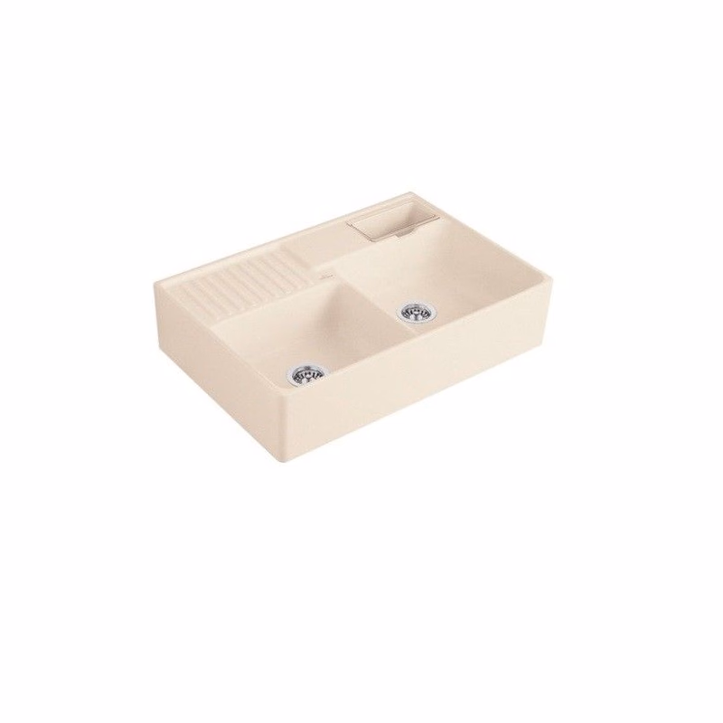 VILLEROY & BOCH VILLEROY & BOCH - Keramický drez Double-bowl sink Cream modulový 895 x 630 x 220 bez excentra 632391KR