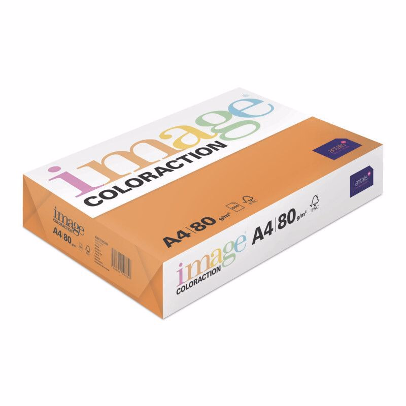 Image Coloraction kancelársky papier A4/80g, Amsterdam - tehlovo oranžová (OR43), 500 listov