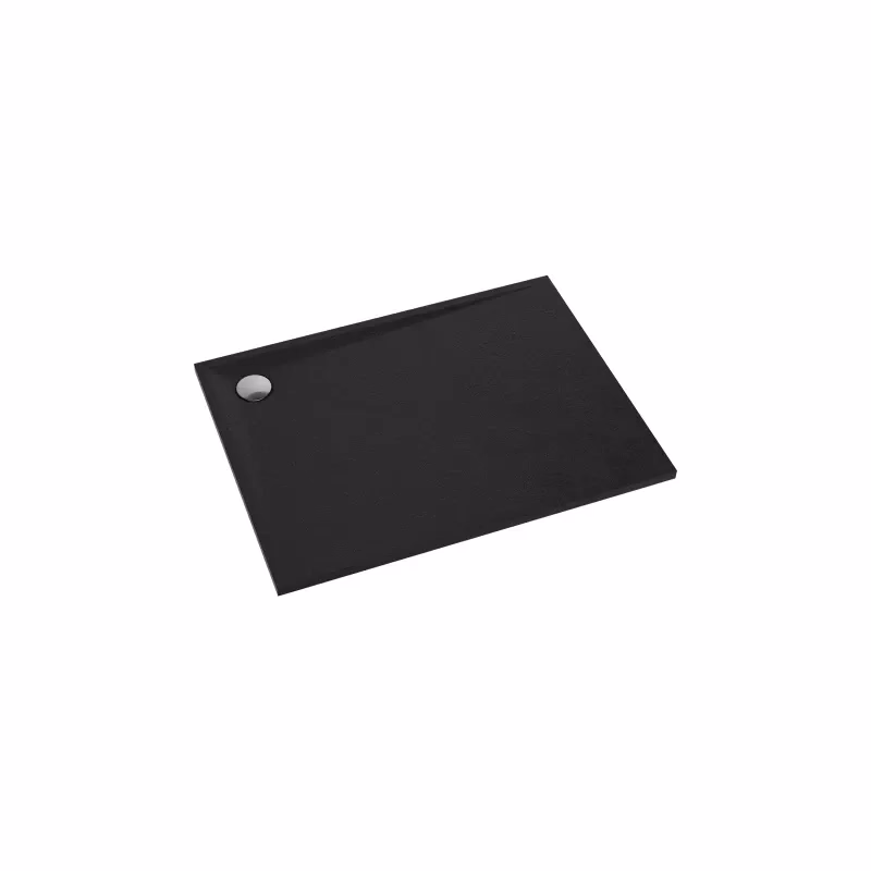 OMNIRES - STONE obdĺžniková sprchová vanička s kamennou štruktúrou, 80 x 100 cm čierna mat /BLM/ STONE80/100BL