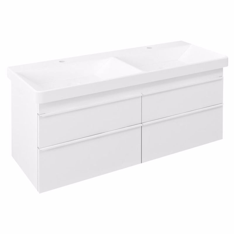 SAPHO - SITIA dvojumývadlová skrinka 116x50x44,2cm, 4x zásuvka, biela matná SI120-3131