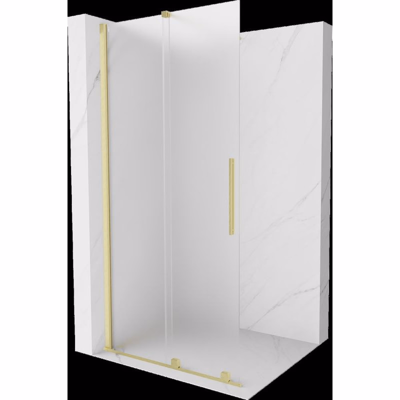 MEXEN/S - Velar Sprchová zástena posuvná Walk-in 100 x 200, dekor 8 mm, zlato kefovaná 871-100-000-33-55