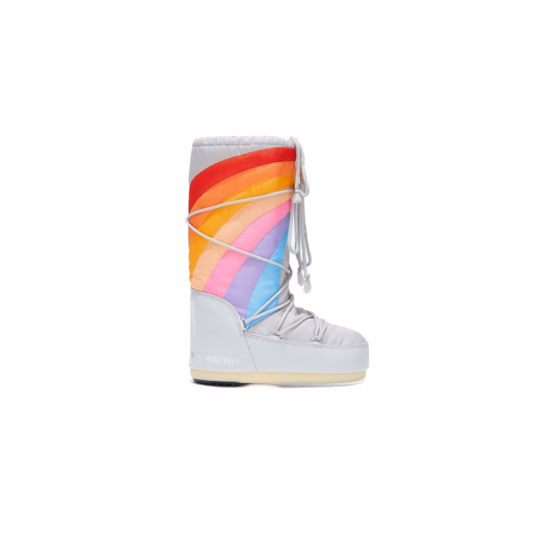 Dámske vysoké zimné topánky MOON BOOT ICON RAINBOW, 002 glacier blue-red
