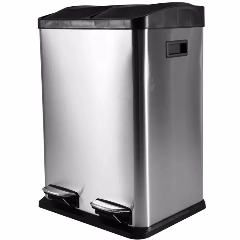 Odpadkový kôš 40 l (2x20 l) strieborná matná