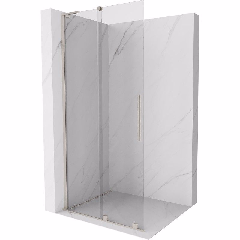 MEXEN/S - Velar L Sprchová zástena posuvná Walk-in 110 x 200, transparent 8 mm, nikel kartáčovaný 871-110-003-03-97