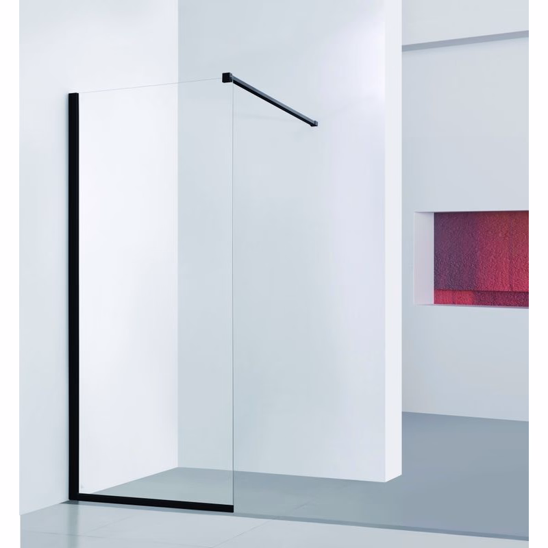 HOPA - Walk-in sprchovací kút LAGOS BLACK - Farba rámu zásteny - Hliník čierny, Rozmer A - 120 cm BCLAGO12BC
