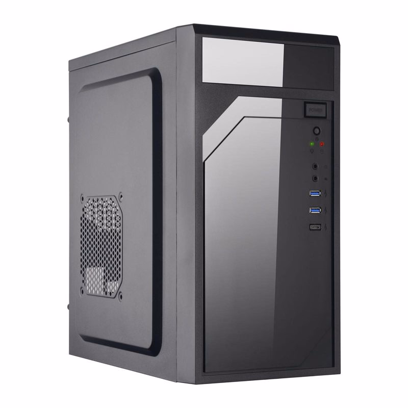 EUROCASE skriňa ML M6-590B, Mini Tower, 1x USB-C, 2x USB 3.0, 2x audio, čierna