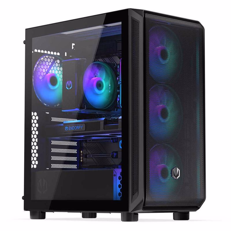 ENDORFY Case Arx 500 ARGB, Priehľadná bočnica, ATX, 4x140mm ARGB Fan, čierna