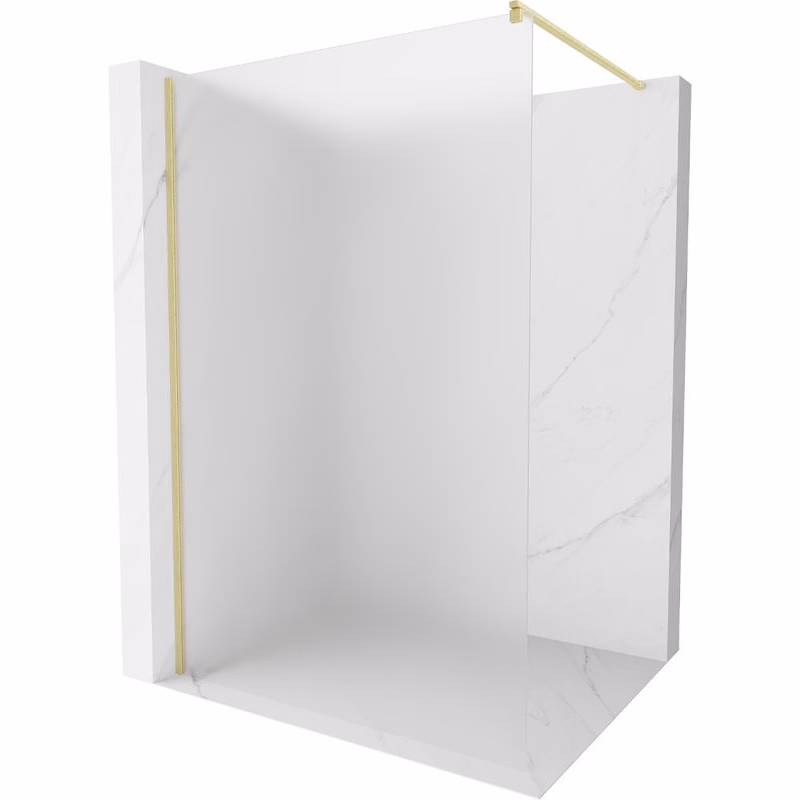 MEXEN/S - Kioto Sprchová zástena WALK-IN 120 x 200, dekor 8 mm, zlatá kartáčovaná 800-120-101-55-30