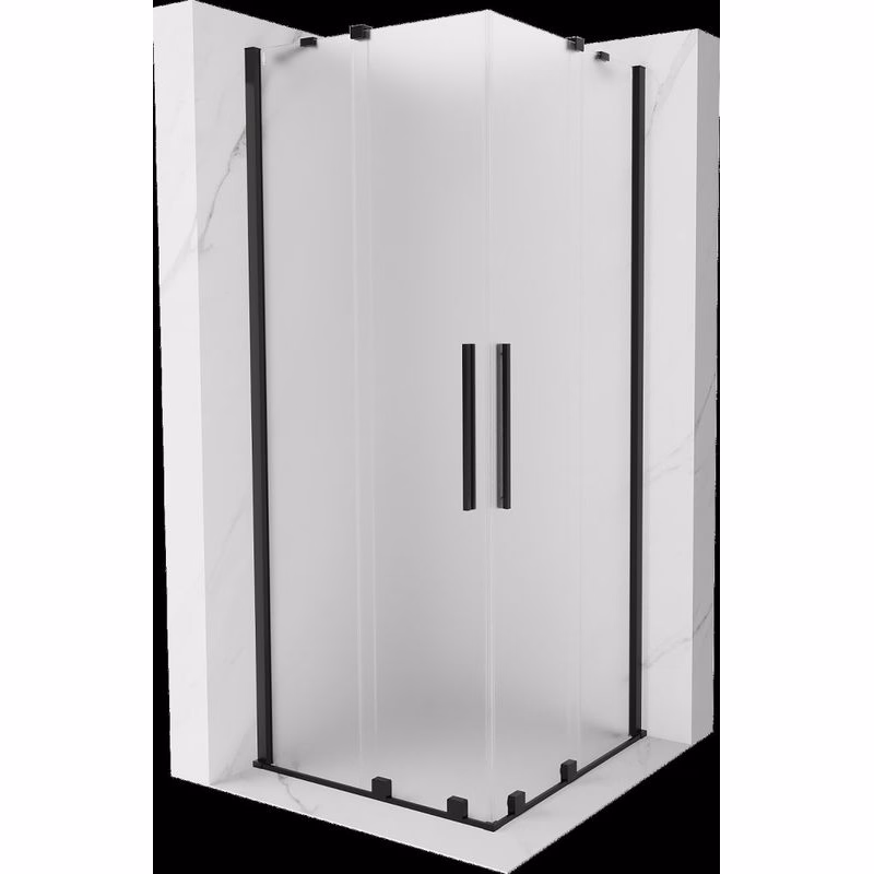 MEXEN/S - Velar Duo sprchovací kút, posuvné dvere 80 x 80, dekor, čierna 871-080-080-32-70