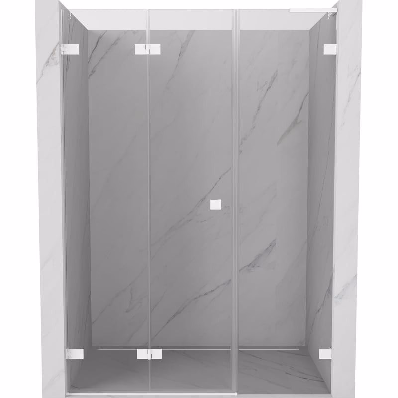 MEXEN/S - Lunar-F L skladacie sprchové dvere ľavé 120, transparent, biela 836SL-120-050-20-00-L