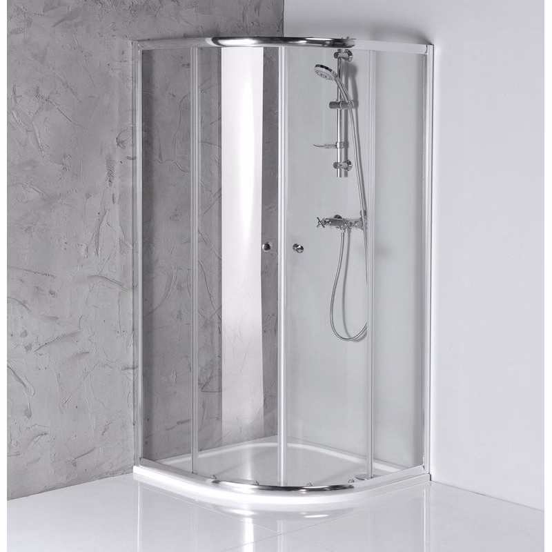 AQUALINE - ARLETA štvrťkruhová sprchová zástena 900x900, číre sklo HLS900Y