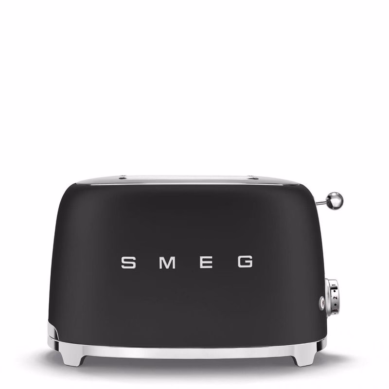 Smeg TSF01BLMEU sendvičovač / hriankovač, 2 toasty, 6 úrovní opekania, zásuvka na omrvinky, štýl. 50. rokov, matne čierna