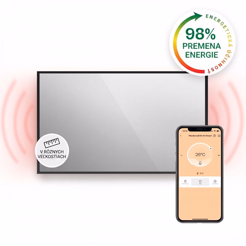 Klarstein La Palma 1000 smart, infračervený ohrievač 2 v 1, 120 x 60 cm, 1000 W, zrkadlová predná časť