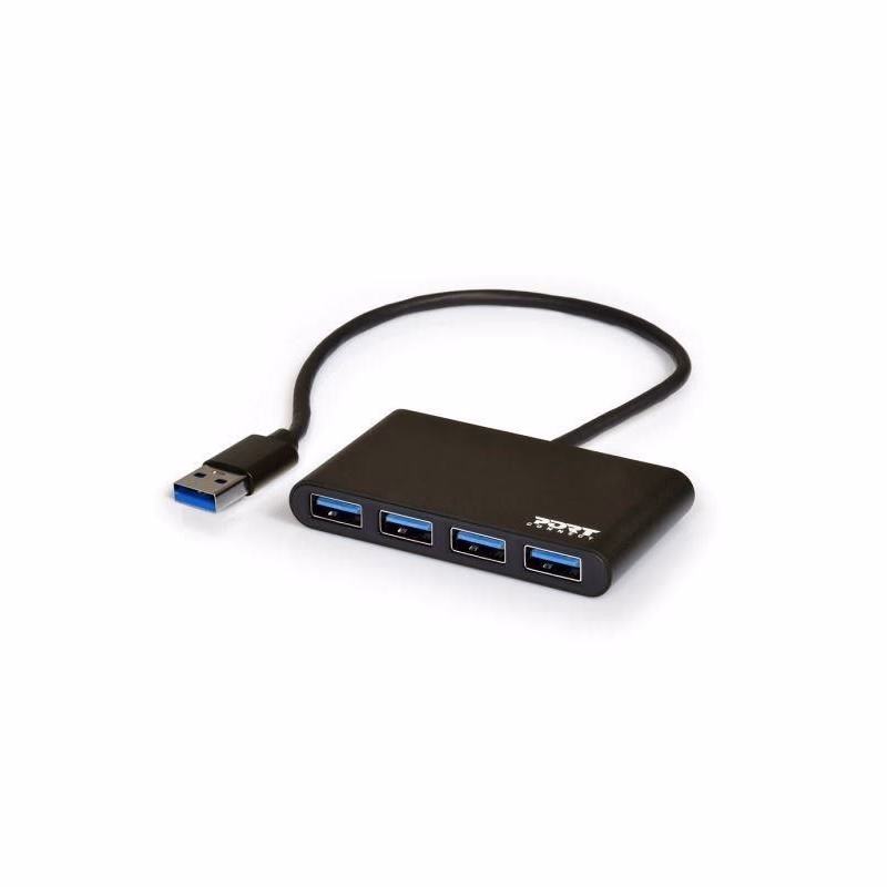 PORT HUB USB-A, 4x USB-A 3.0, čierna