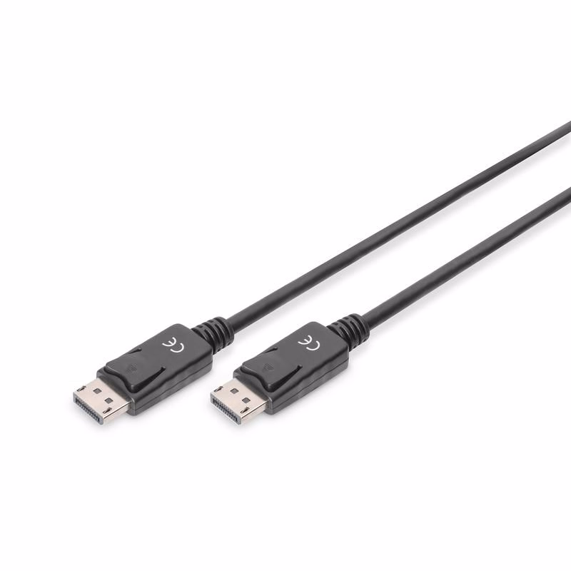 Digitus Pripojovací kábel DisplayPort 1.2, DP M/M, 3,0 m, so západkou, Ultra HD 4K, bl