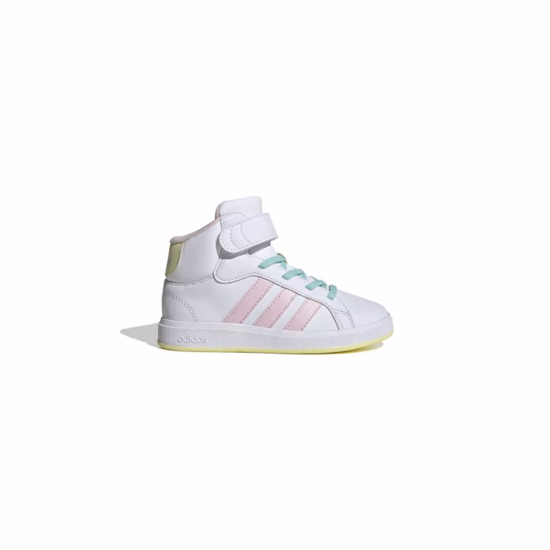 Dievčenská rekreačná obuv ADIDAS Grand Court Mid cloud white clear pink ice yellow