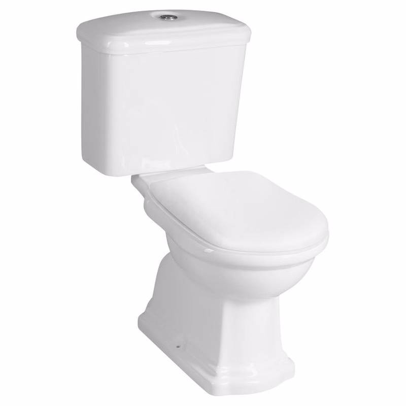KERASAN - RETRO WC kombi, zadný odpad, biela-chrom WCSET02-RETRO-ZO