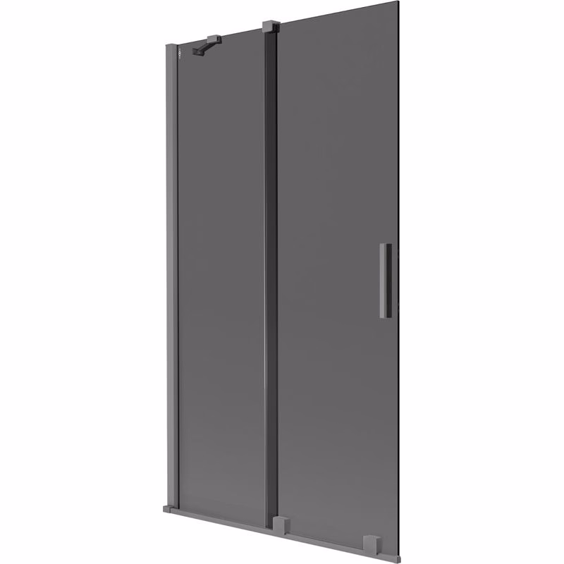 MEXEN/S - Velár dvojkrídlová posuvná vaňová zástena 100 x 150, grafit, grafit metal 896-100-000-41-95