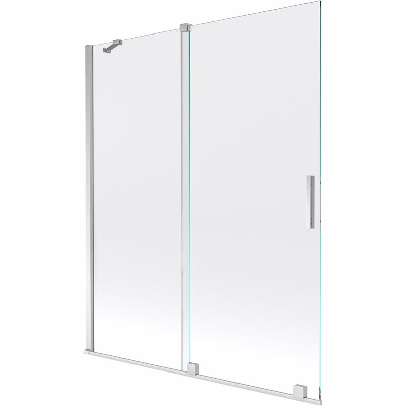 MEXEN/S - Velar Dvojkrídlová posuvná vaňová zástena 140 x 150, transparent, chróm 896-140-000-01-01