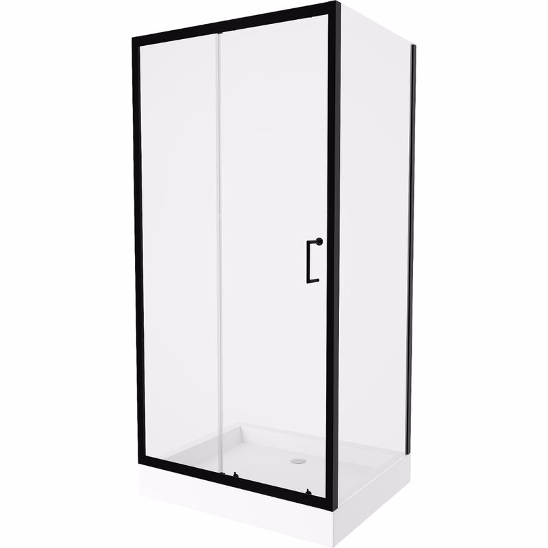 MEXEN/S - Apia Sprchovací kút 120x90, transparent, čierna + vanička Rio 840-120-090-70-00-4510