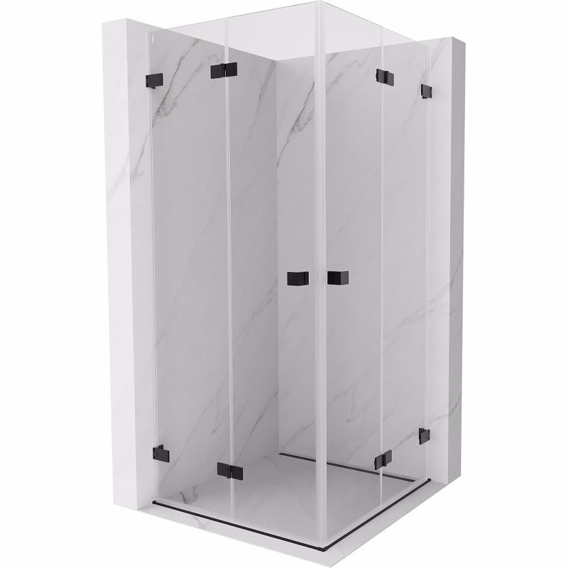 MEXEN/S - Lunar-F Duo sprchovací kút skladacie dvere 95 x 95, transparent, čierna 836-095L-095P-70-00