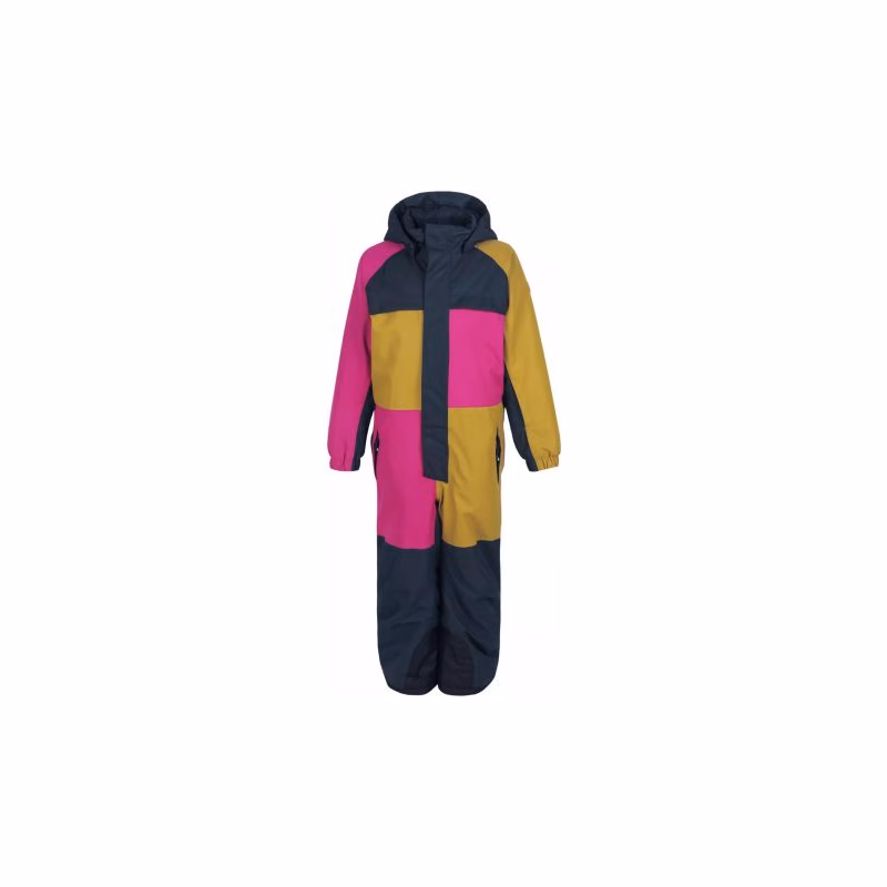 Dievčenský zimný overal COLOR KIDS Coverall colorblock, AF 10.000, festival fuchsia
