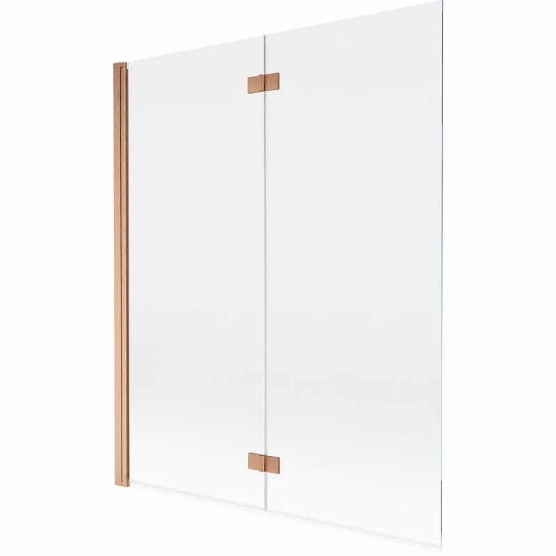 MEXEN - MIST vaňová zástena 140x150 cm 6mm 2-s, meď kartáčovaná, číra, ľavá 8A9-140-002-65-00-L
