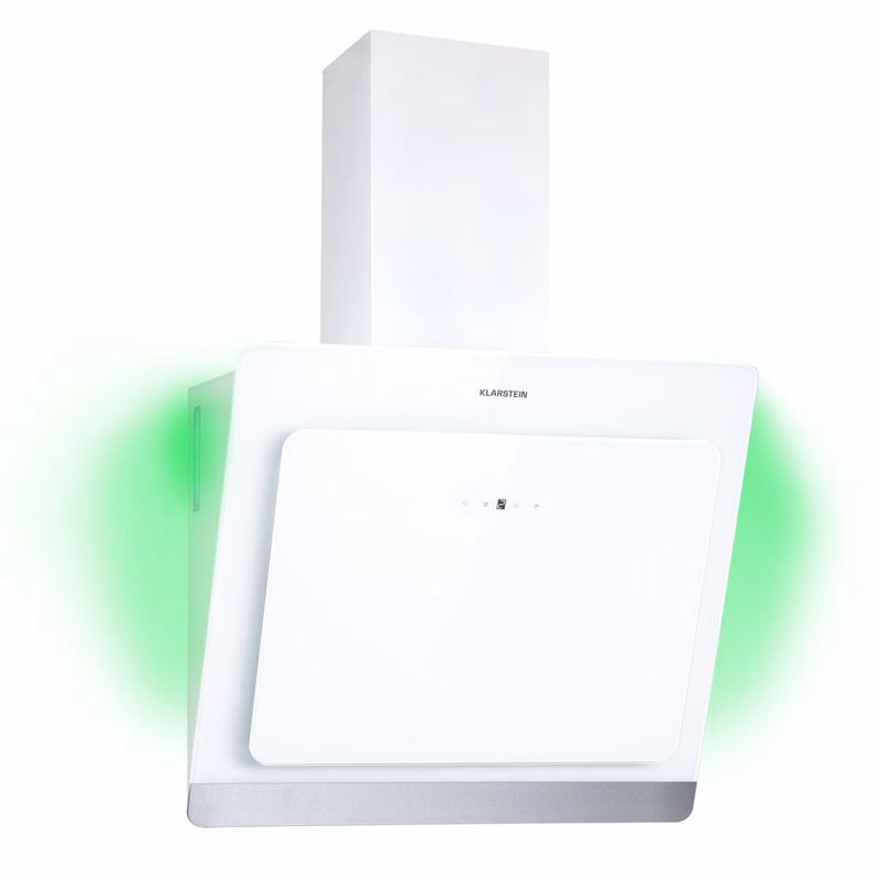 Klarstein Aurora 60 Smart, digestor, 60 cm, komínový, 550 m³/h, LED podsvietenie, A++, biely