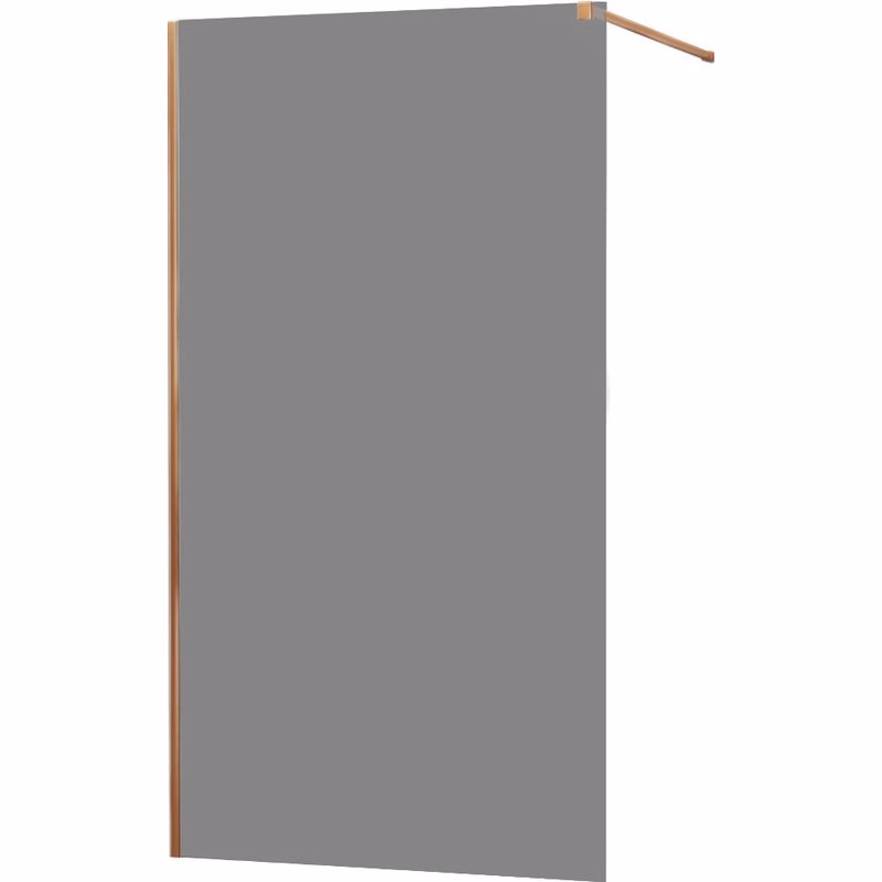 MEXEN/S - KIOTO Sprchová zástena WALK-IN 100x200 cm 8 mm, růžové zlato, dymové sklo 800-100-101-60-40
