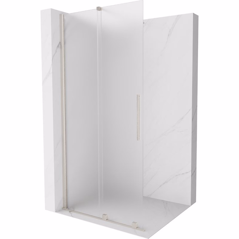 MEXEN/S - Velar Sprchová zástena posuvná Walk-in 120 x 200, dekor 8 mm, nikel kartáčovaný 871-120-000-33-97