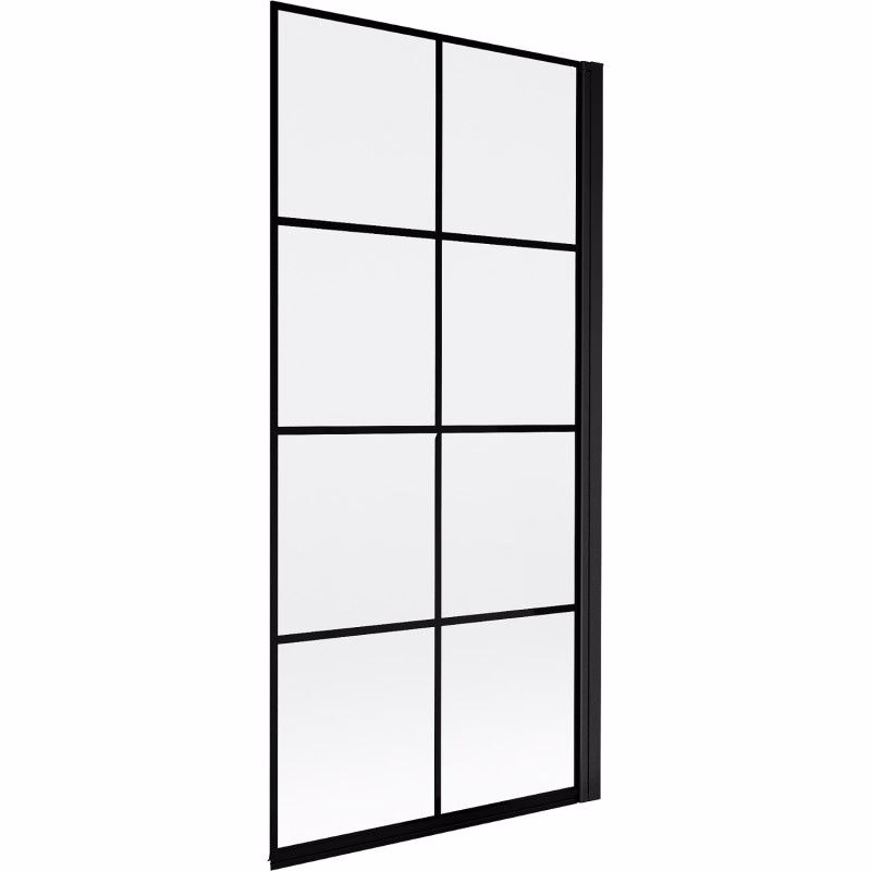 MEXEN - MIST vaňová zástena 90x150 cm 6mm 1-s, čierna, dekor, pravá 8A9-090-001-70-77-P