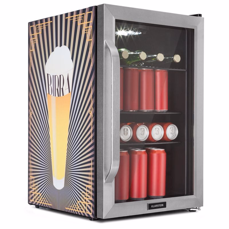 Klarstein Beersafe 70 Birra Edition, chladnička, 70 litrov, 3 police, sklenené dvere, nehrdzavejúca oceľ