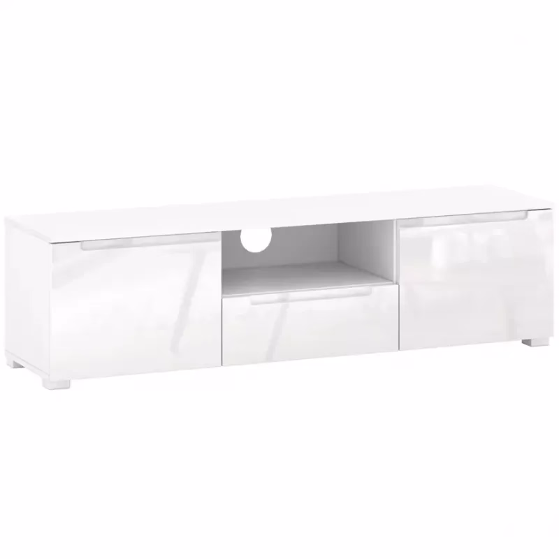TV stolík HILL B biely lesk