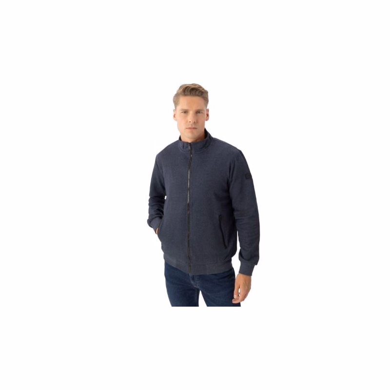 Pánska mikina so zipsom VOLCANO B-SWED-600M-NAVY MEL
