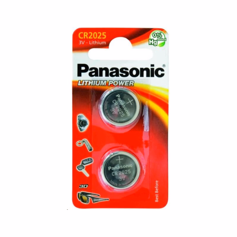 PANASONIC Lítiová batéria (gombíková) CR-2025EL/2B 3V (Blister 2ks)