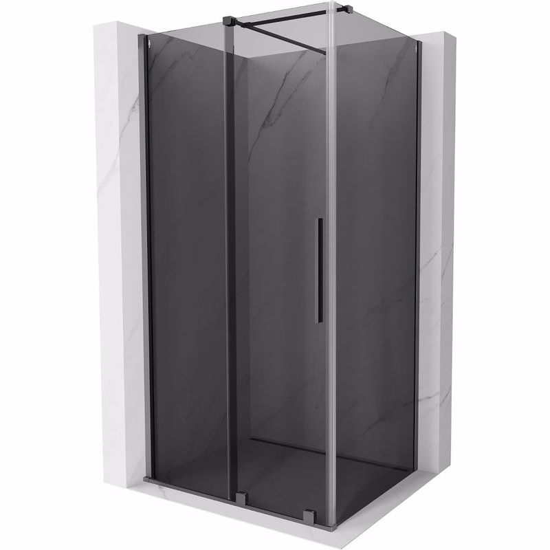 MEXEN/S - Velár sprchovací kút, posuvné dvere 90 x 100, grafit, grafit metal 871-090-100-41-95