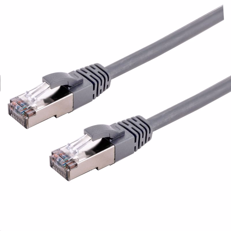 C-TECH Kábel patchcord Cat6a, S/FTP, sivý, 0,25m