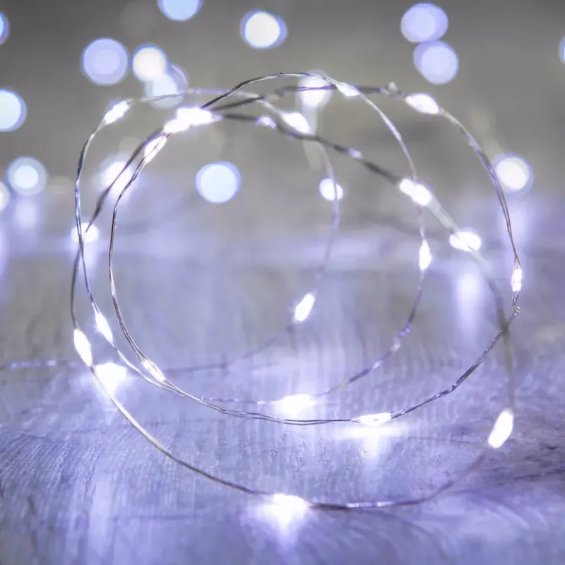 Vianočné LED svetielka 20l  drôtik kvapky na batérie   4/19/nik/cw