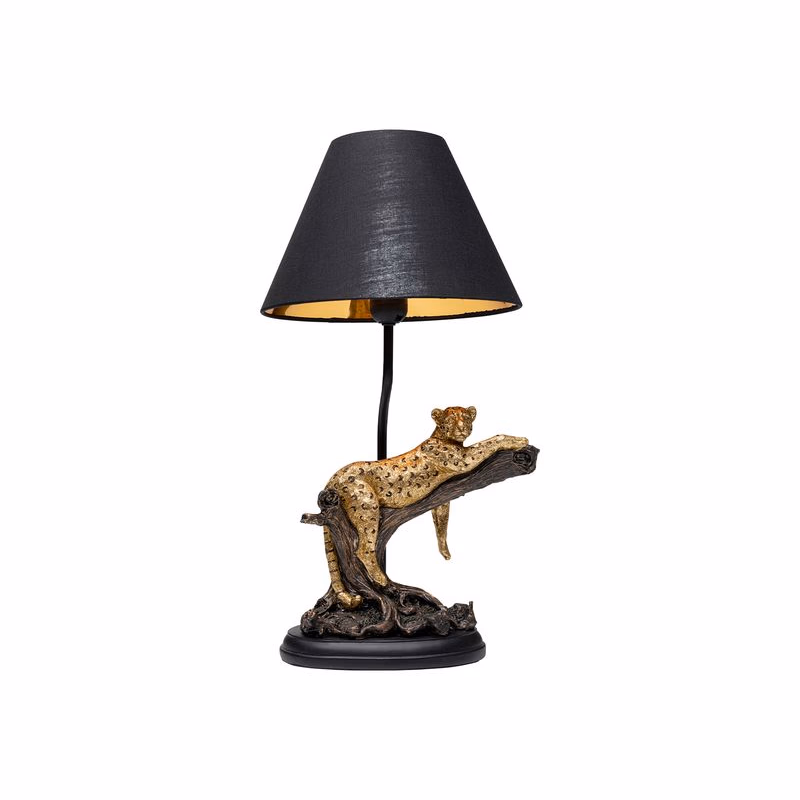 Relax Leopard stolová lampa čierna