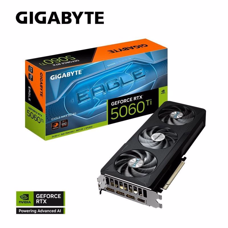 GIGABYTE VGA NVIDIA GeForce RTX 5060 Ti EAGLE MAX OC 8G, 8G GDDR7, 3xDP, 1xHDMI