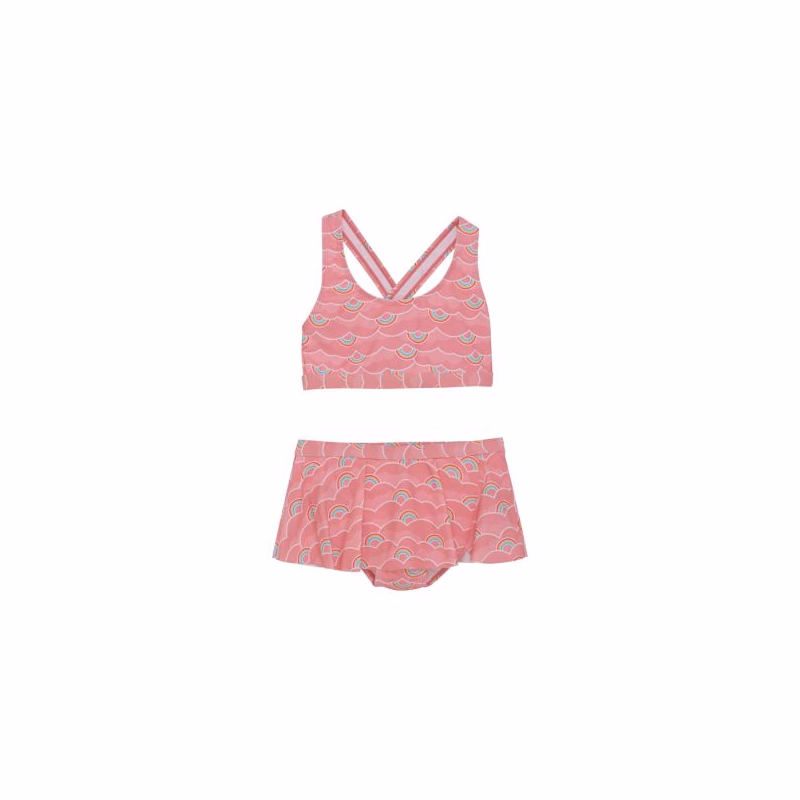 Dievčenské plavky COLOR KIDS Bikini W. frills & Skirt, AOP-5039-Plumeria