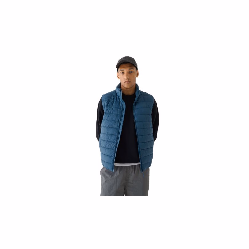 Pánska vesta 4F VEST JACKET-WAW24TVJAM145-46S-TEAL