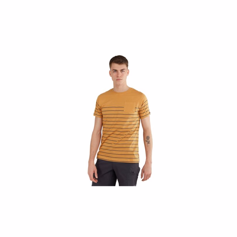 Pánske tričko s krátkym rukávom FUNDANGO Jaggy Pocket T-shirt-614-cinnamon