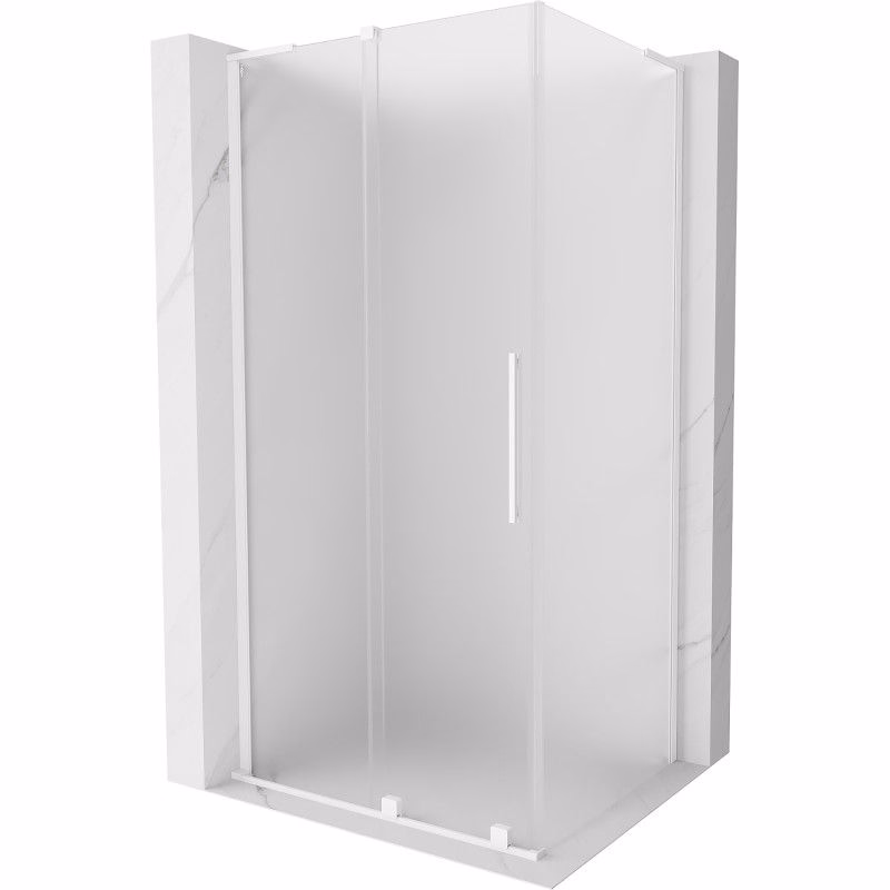 MEXEN/S - Velar L sprchovací kút, posuvné dvere 100 x 120, dekor, biela 871-100-120-33-20