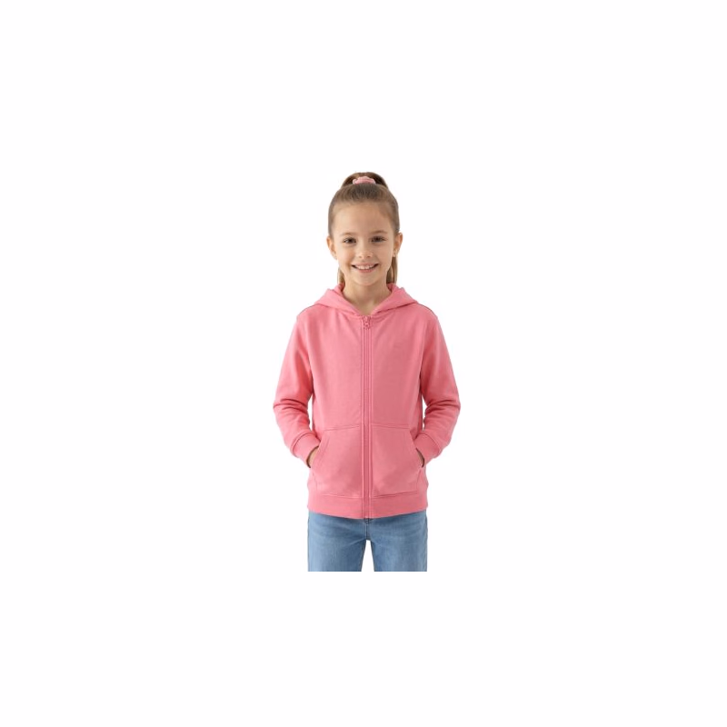 Dievčenská mikina so zipsom 4F JUNIOR SWEATSHIRT F2322-54S-PINK